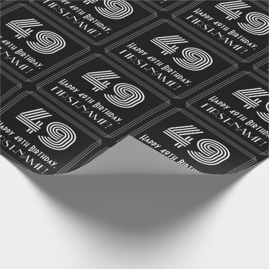 49e verjaardag: Art Deco geïnspireerde look "49" w Cadeaupapier (Hoek)