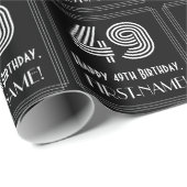 49e verjaardag: Art Deco geïnspireerde look "49" w Cadeaupapier (Rol Hoek)