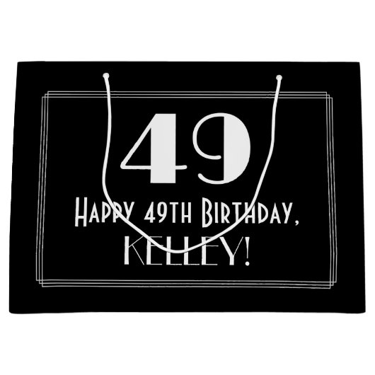 49e verjaardag: Art Deco geïnspireerde stijl "49", Groot Cadeauzakje (Voorkant)