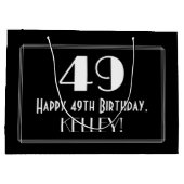 49e verjaardag: Art Deco geïnspireerde stijl "49", Groot Cadeauzakje (Achterkant)