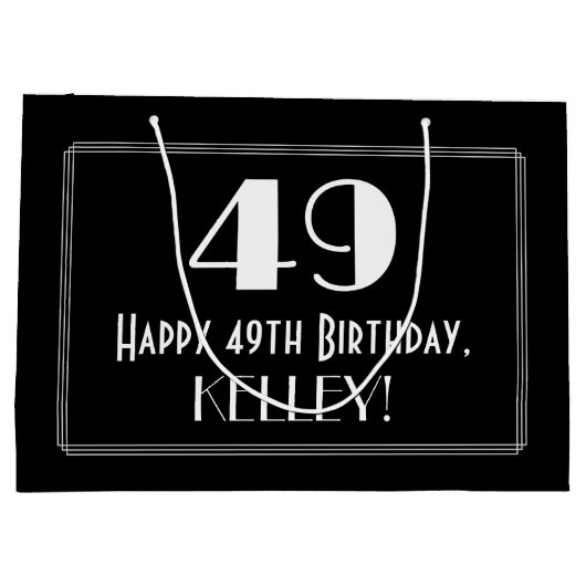 49e verjaardag: Art Deco geïnspireerde stijl "49", Groot Cadeauzakje (Achterkant)