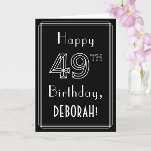 49e verjaardag: Art Deco Style # 49 en aangepaste  Kaart