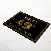 49e verjaardag — Art Deco Style "49" + Naam Folie Uitnodiging (Gedraaid)