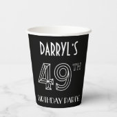 49e verjaardag: Art Deco Style + aangepaste naam Papieren Bekers (Achterkant)