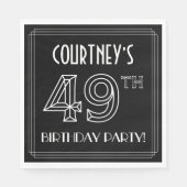 49e verjaardag: Art Deco Style + aangepaste naam Servet (Voorkant)