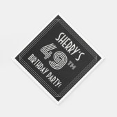 49e verjaardag: Art Deco Style + aangepaste naam Servet (Hoek)