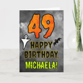 49e verjaardag: Eerie Halloween Theme + Aangepaste Kaart (Voorkant)