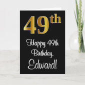 49e verjaardag ~ Elegant Luxe Faux Gold Look # Kaart (Voorkant)