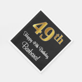 49e verjaardag ~ Elegant Luxe Faux Gold Look # Servet (Hoek)