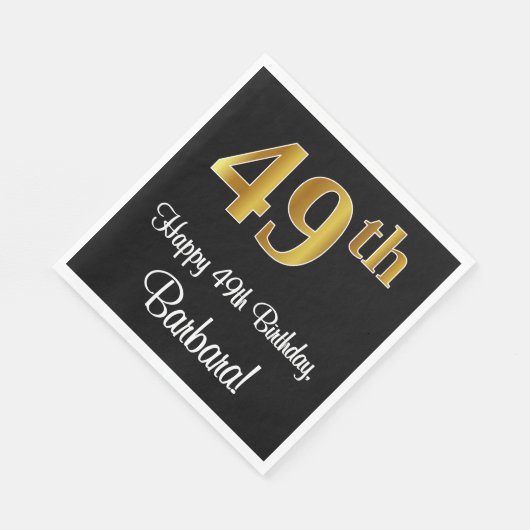 49e verjaardag ~ Elegant Luxe Faux Gold Look # Servet (Hoek)