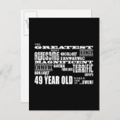 49e verjaardag feest grootste 49 jaar oud uitnodiging briefkaart (Voorkant / Achterkant)