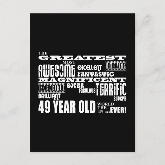 49e verjaardag feest grootste 49 jaar oud uitnodiging briefkaart (Voorkant)