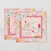 49e verjaardag feest scrapbooking stijl kaart (Voorkant / Achterkant)