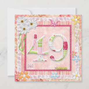 49e verjaardag feest scrapbooking stijl kaart
