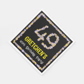49e verjaardag: Floral Flowers Number, Custom Name Servet (Hoek)