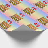 49e verjaardag: Fun Cake and Candles + Custom Name Cadeaupapier (Hoek)