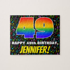 49e verjaardag — Fun, Colorful Music Symbols & "49 Legpuzzel
