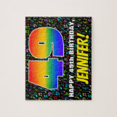 49e verjaardag — Fun, Colorful Music Symbols & "49 Legpuzzel (Verticaal)