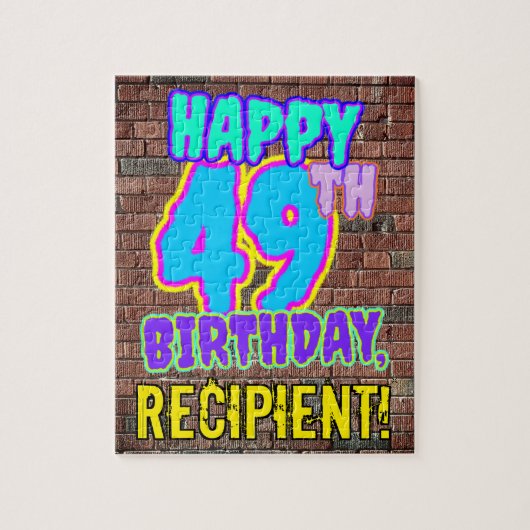 49e verjaardag ~ Fun, geïnspireerd door Urban Graf Legpuzzel (Verticaal)