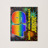 49e verjaardag: Fun, kleurrijk gevuurwerk Legpuzzel (Verticaal)