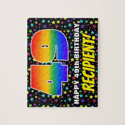 49e verjaardag — Fun, kleurrijk Star Field Pattern Legpuzzel (Verticaal)
