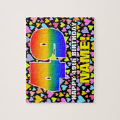 49e verjaardag — Fun, liefhebbende hartvormen + "4 Legpuzzel (Verticaal)