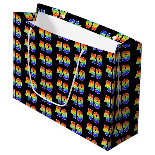 49e verjaardag: Fun Rainbow Event Nummer 49 Patroo Groot Cadeauzakje (Voorkant Gekanteld)