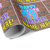 49e verjaardag: Fun, Urban Graffiti geïnspireerd K Cadeaupapier (Rol Hoek)