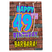 49e verjaardag: Fun, Urban Graffiti geïnspireerd K Medium Cadeauzakje (Achterkant)