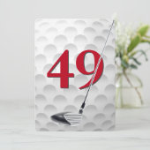 49e verjaardag golf thema feest kaart (Staand voorkant)