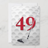 49e verjaardag golf thema feest kaart (Voorkant)