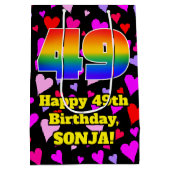 49e verjaardag: Heatten, regenboognr. 49 Medium Cadeauzakje (Achterkant)