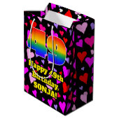 49e verjaardag: Heatten, regenboognr. 49 Medium Cadeauzakje (Achterkant Gekanteld)