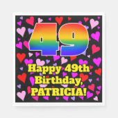 49e verjaardag: Heatten, regenboognr. 49 Servet (Voorkant)