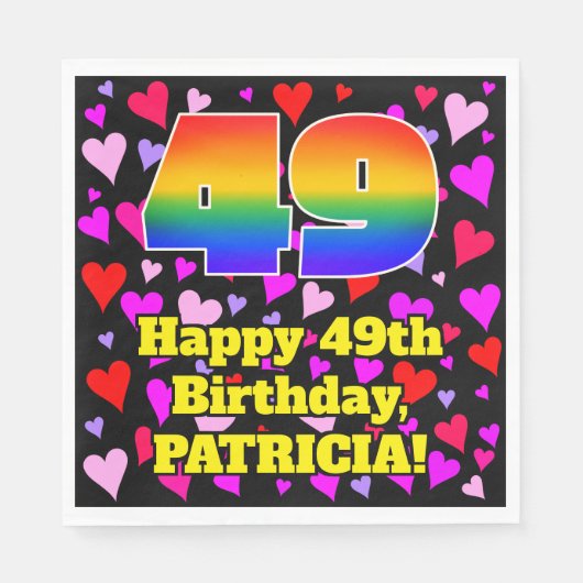 49e verjaardag: Heatten, regenboognr. 49 Servet (Voorkant)