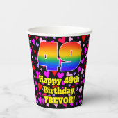 49e verjaardag: Het liefhebbende Kunstpatroon, Reg Papieren Bekers (Achterkant)