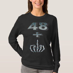 49e verjaardag Ik ben 48 + 1 middelste vingerrode T-shirt