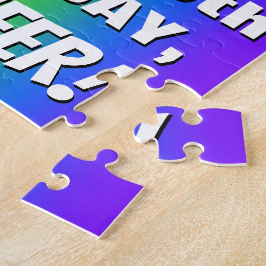 49e verjaardag: kleurrijk, vun regenboogpatroon # legpuzzel (Zijkant)