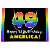 49e verjaardag: kleurrijke regenboog # 49, Naam va Groot Cadeauzakje (Voorkant)