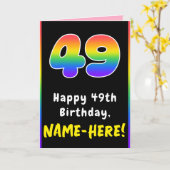 49e verjaardag: kleurrijke regenboog # 49, Naam va Kaart (Gele Bloem)