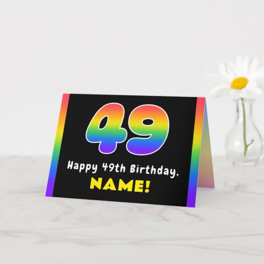 49e verjaardag: kleurrijke regenboog # 49, Naam va Kaart (Kleine Plant)