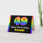 49e verjaardag: kleurrijke regenboog # 49, Naam va Kaart (Voorkant)