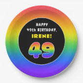49e verjaardag: kleurrijke regenboog # 49, Naam va Papieren Bordje (Voorkant)