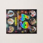 49e verjaardag: Leuke regenboog #, Aangepaste naam Legpuzzel (Horizontaal)