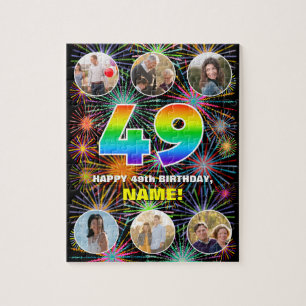 49e verjaardag: Leuke regenboog #, Aangepaste naam Legpuzzel