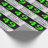 49e verjaardag - Nerdy / Geeky stijl "49" en naam Cadeaupapier (Hoek)