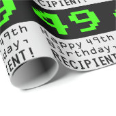 49e verjaardag - Nerdy / Geeky stijl "49" en naam Cadeaupapier (Rol Hoek)