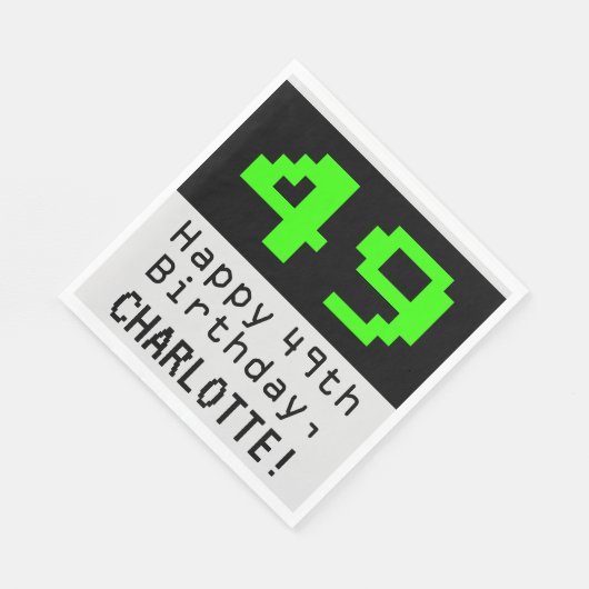 49e verjaardag - nerdy / geeky stijl "49" & naam servet (Hoek)