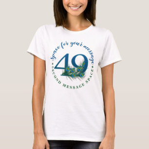 49e verjaardag of jubileum pauwenveren t-shirt