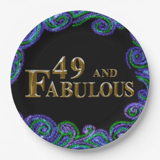 49e verjaardag papieren bordje (Voorkant)
